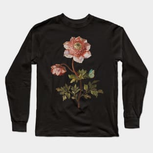 Peonies with a Butterfly Long Sleeve T-Shirt